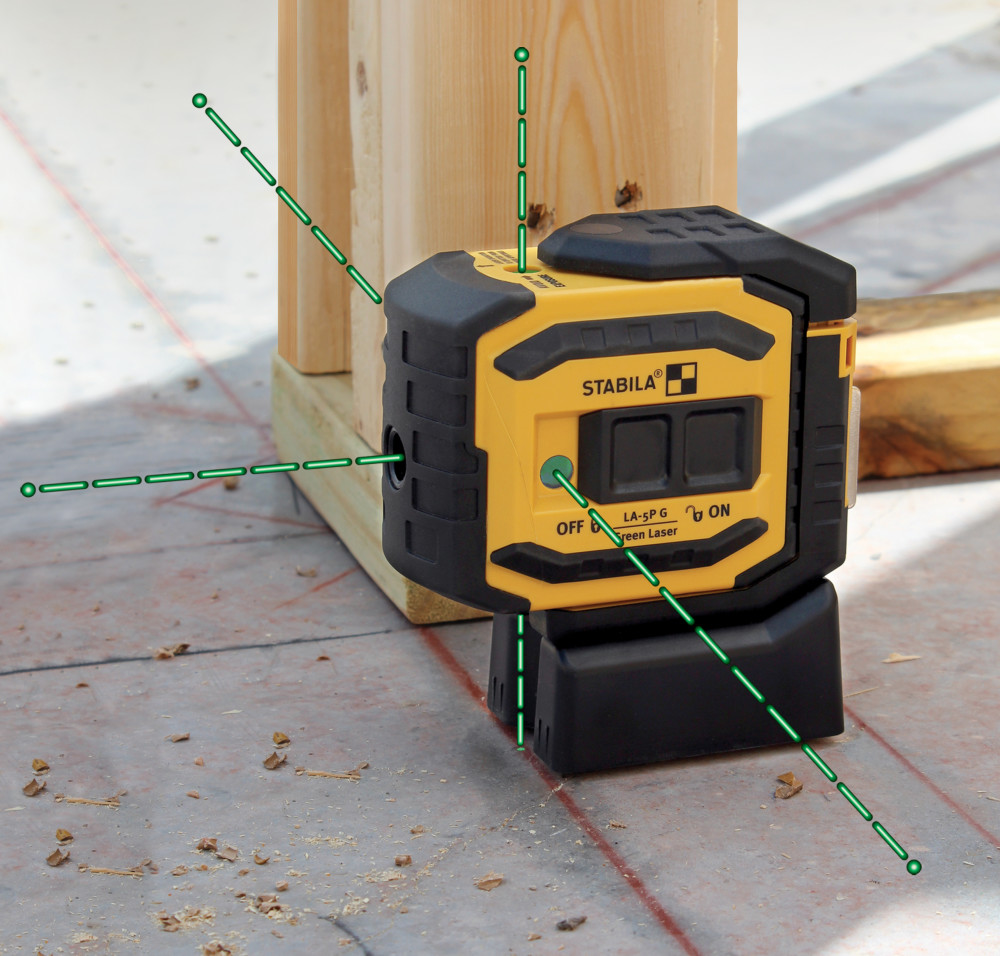 Stabila LA-5P Green 5 Point Laser Level Tool Set - Ascmtools