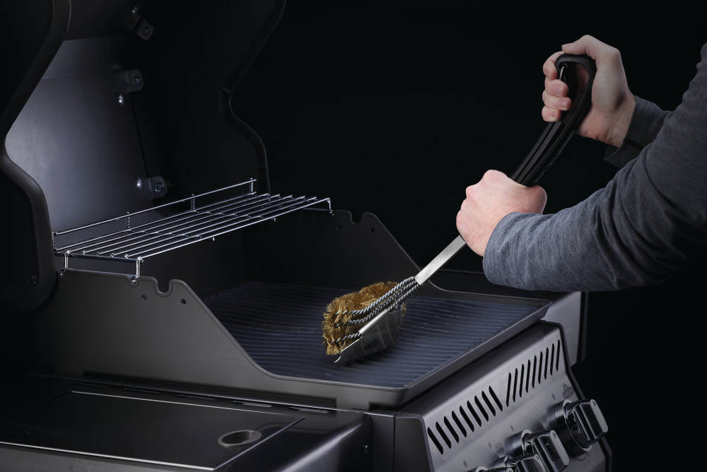 Napoleon Triple-Row Grill Brush with Brass Bristles - Ascmtools