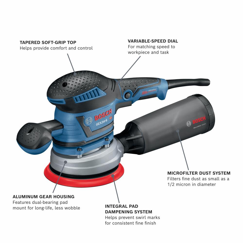 Bosch Sander/Polisher Multi Hole Random Orbit 6″ - Ascmtools