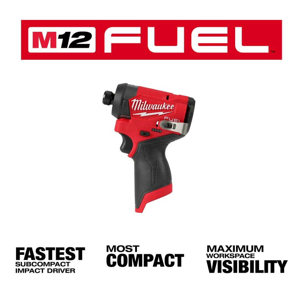 Milwaukee M12 FUEL 1/4″ Hex Impact Driver - Ascmtools