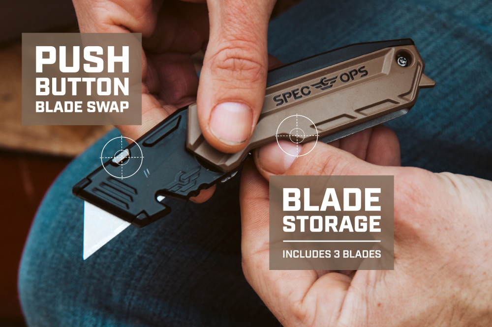 Spec Ops Retractable Blade Folding Utility Knife - Ascmtools