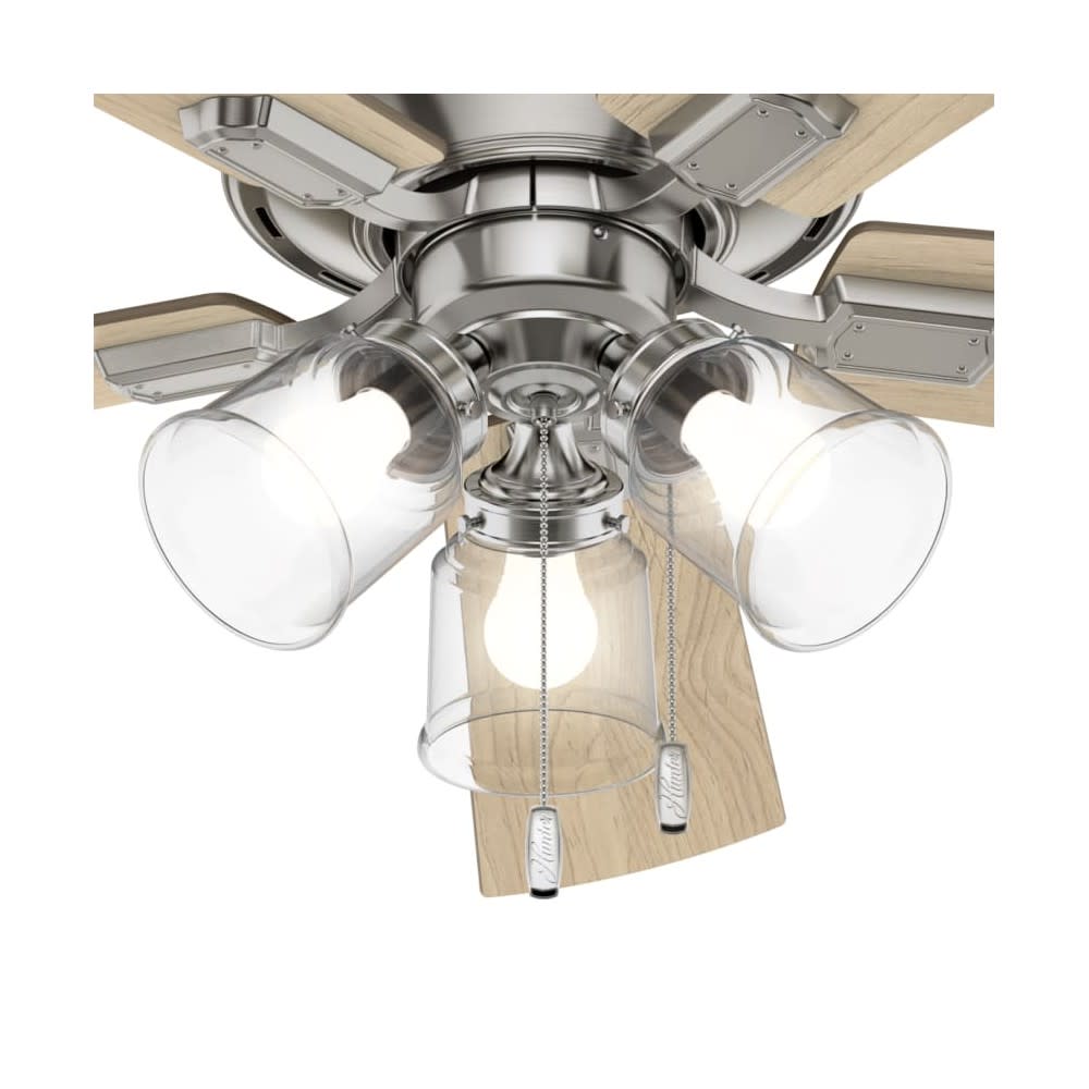 Hunter Fan Crestfield Ceiling Fan 52″ Nickel Bleached Grey Pine - Ascmtools