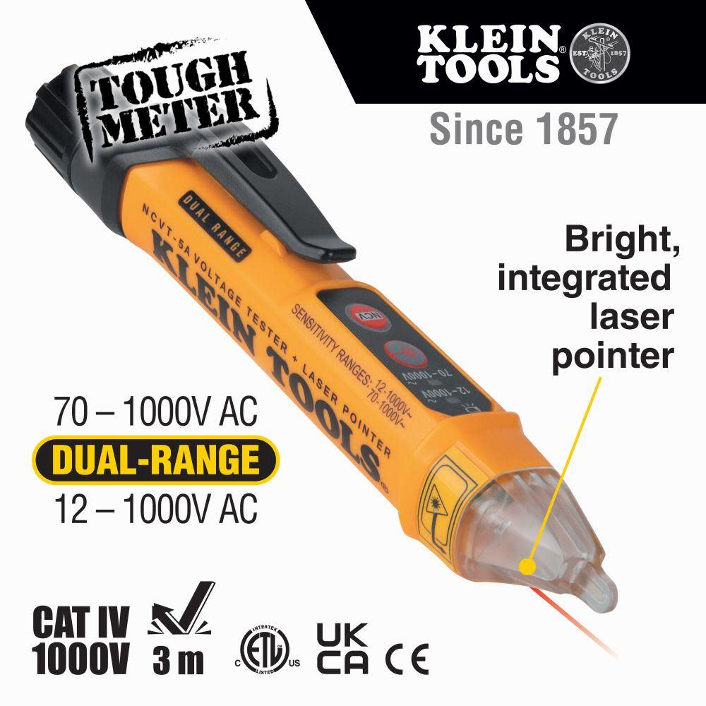 Klein Tools Non-Contact Voltage Tester with Laser - Ascmtools