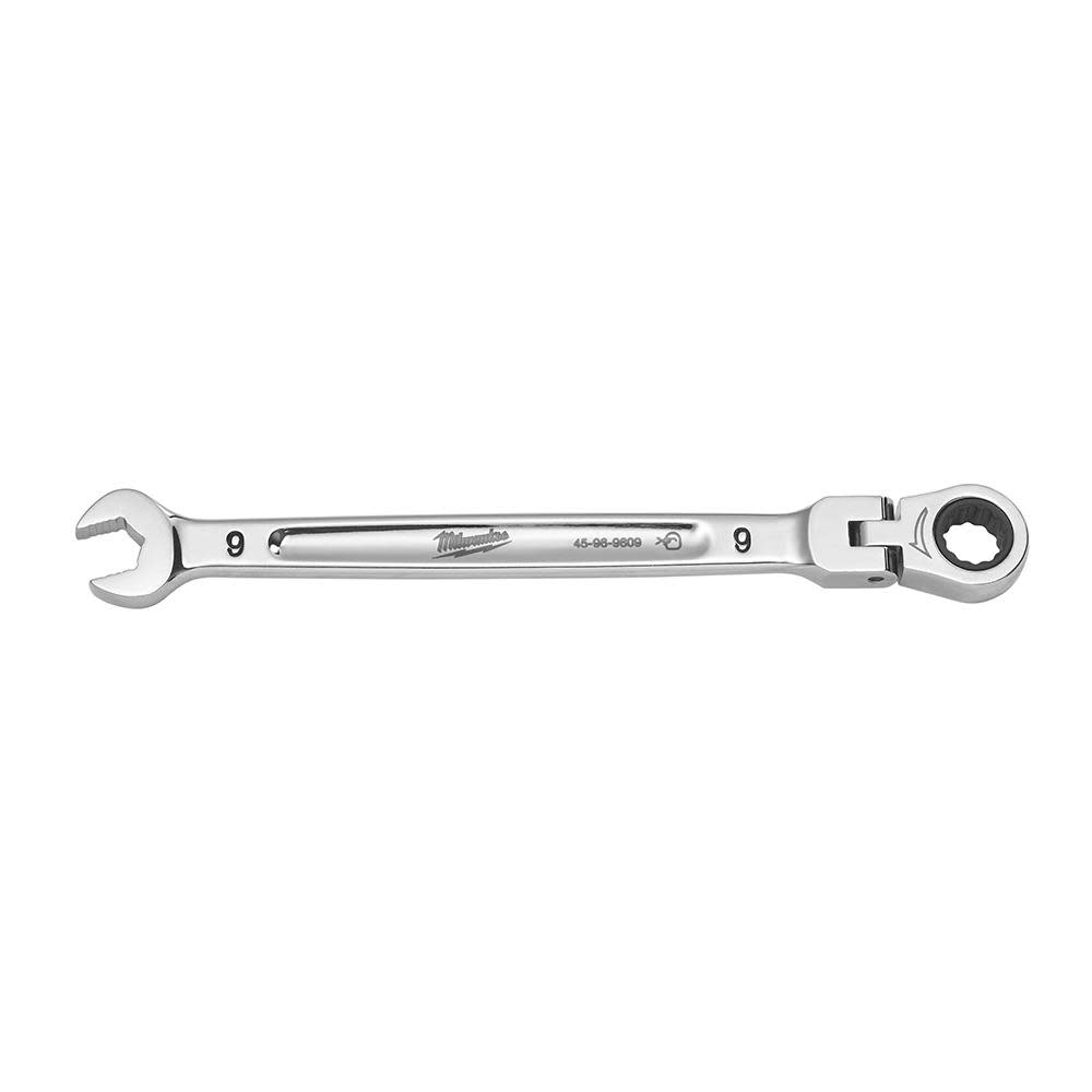 Milwaukee Combination Wrench Flex Head Ratcheting 9mm - Ascmtools