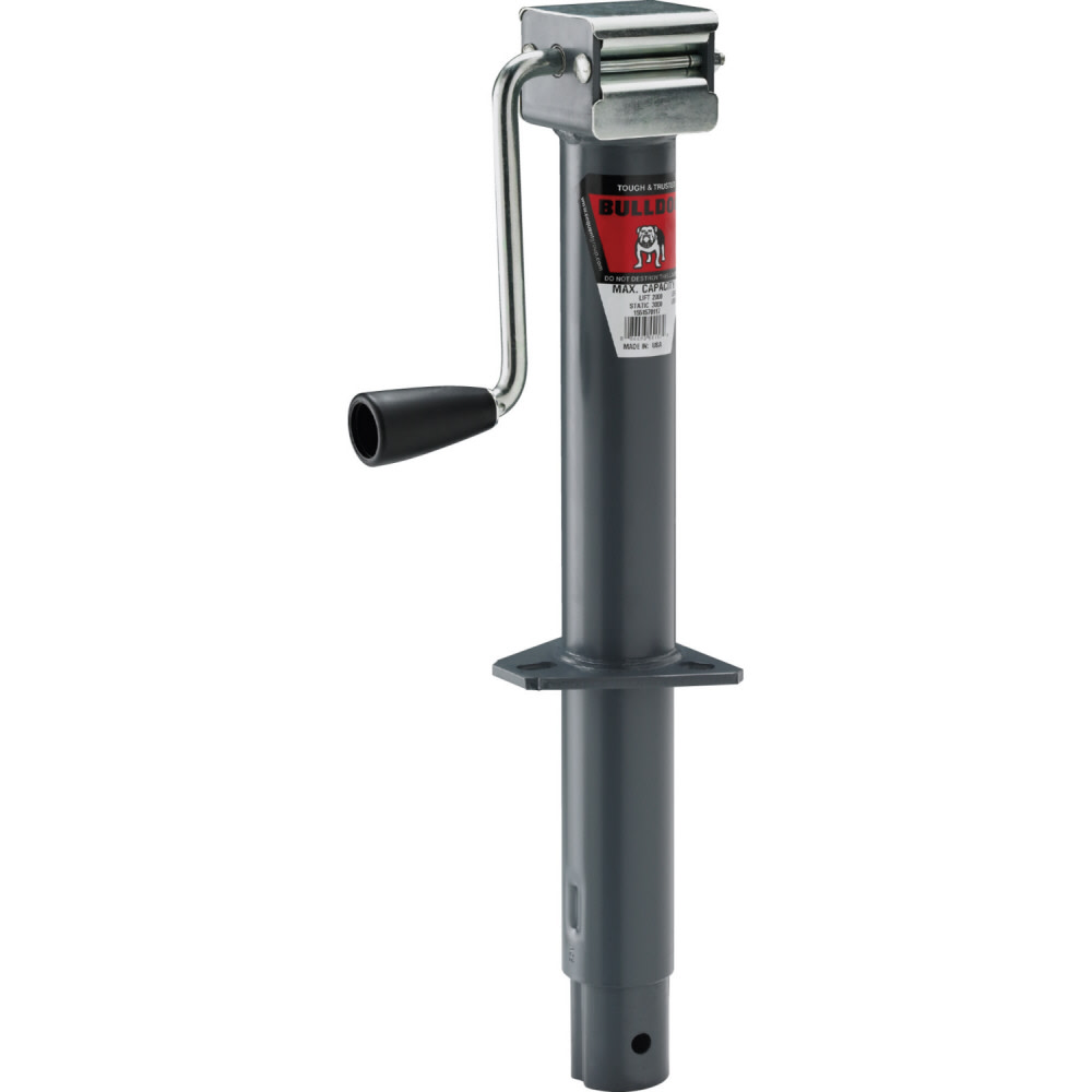Bulldog Side Wind Round A-Frame Trailer Jack Weld-On / Bolt-On Bracket 2000 Lb. Capacity - Ascmtools