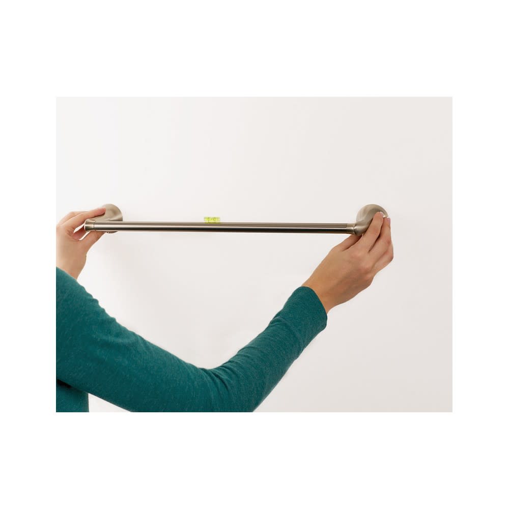 Moen Darcy Brushed Nickel 24″ Towel Bar with Press & Mark Stamp - Ascmtools