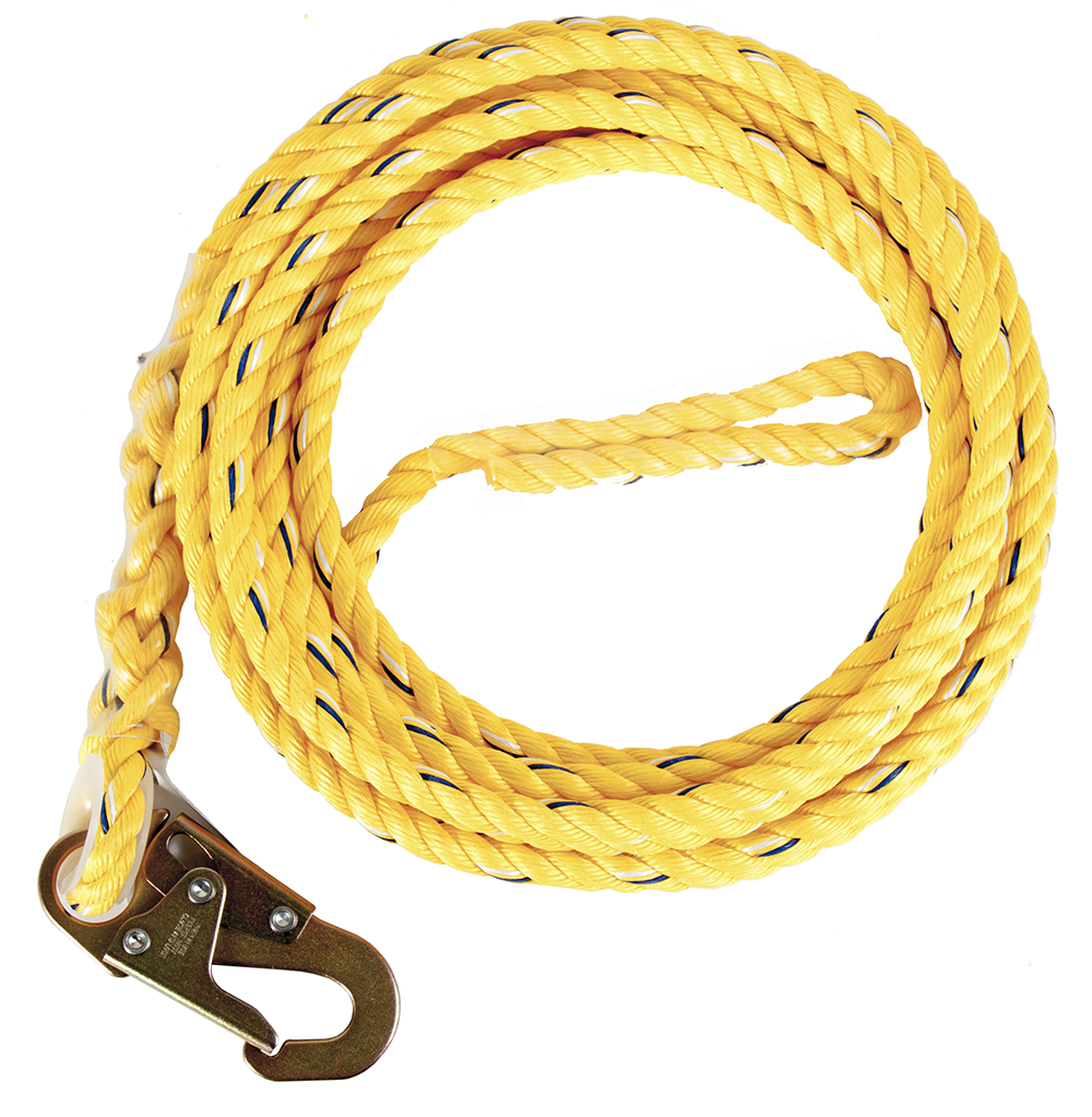 Guardian Fall Protection 5/8 In. x 50 Ft. Standard Poly Steel Rope with Snaphook End - Ascmtools