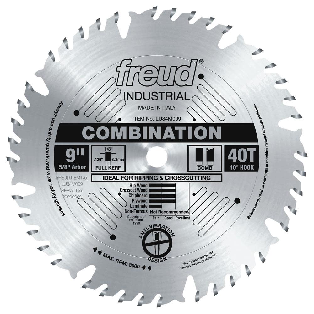 Freud 9″ Combination Blade - Ascmtools