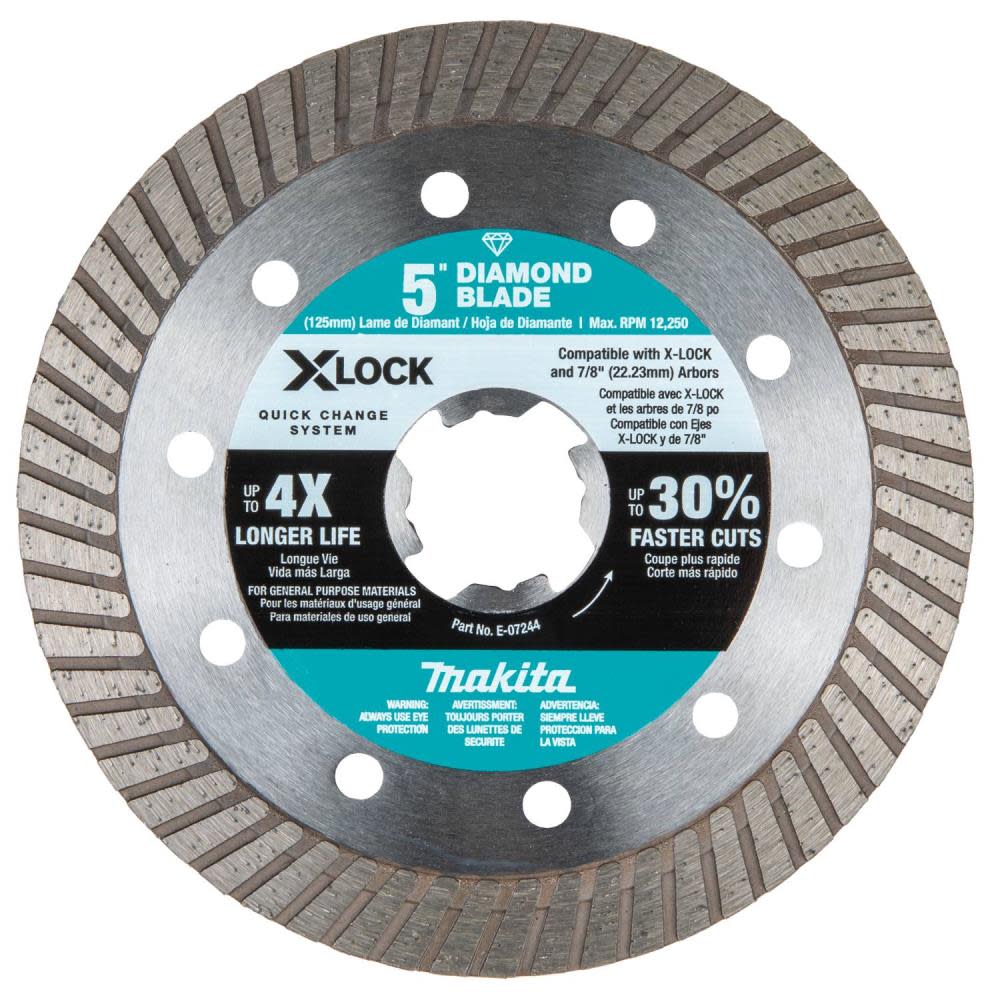 Makita X-LOCK 5″ Turbo Rim Diamond Blade for Masonry Cutting - Ascmtools