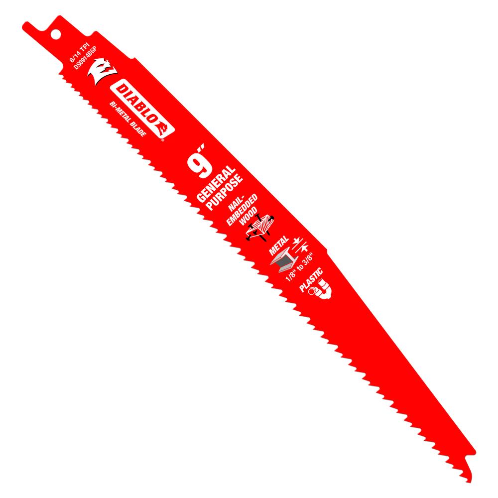 Diablo Tools 9″ Bi-Metal Recip Blade for Nail-Embedded Wood Metal and Plastic 25pc - Ascmtools