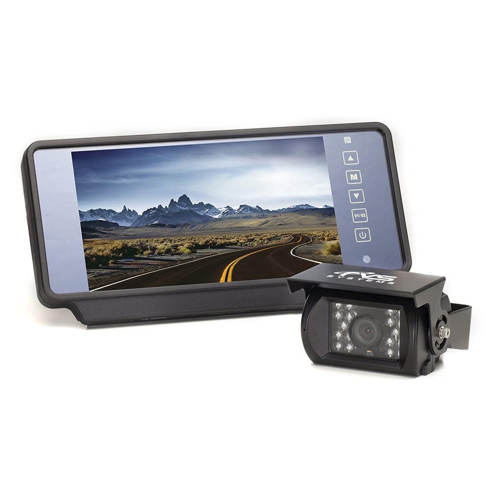 Rear View Safety Backup Camera System with 7 In. Replacement Mirror Monitor - Ascmtools