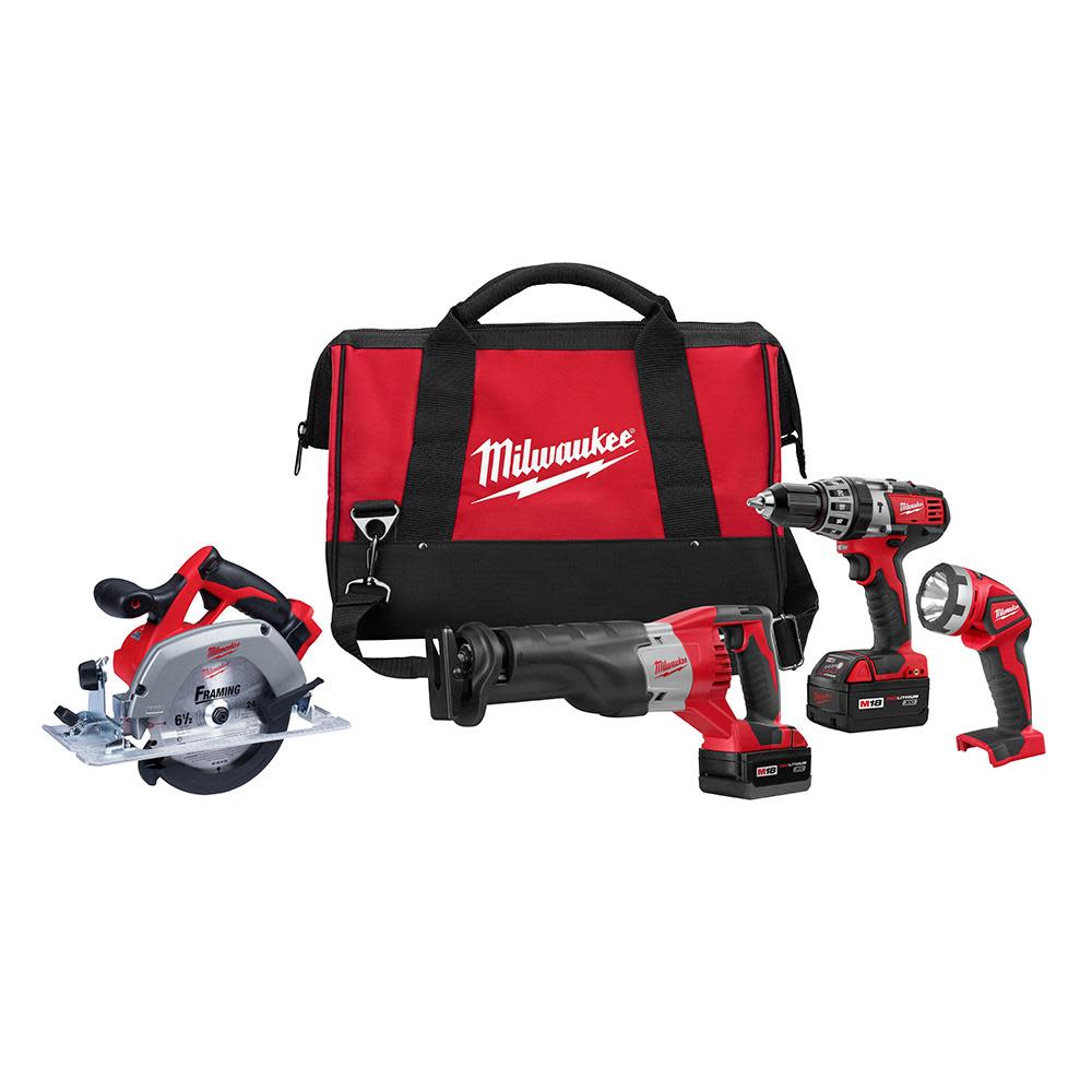 Milwaukee M18 Cordless Lithium-Ion 4-Tool Combo Kit - Ascmtools