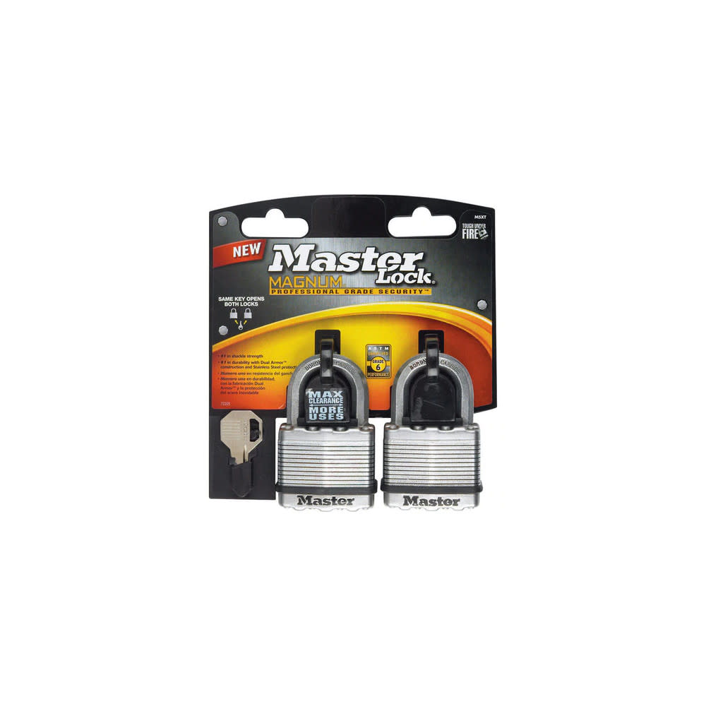 Master Lock Padlock 2″ Steel Keyed Alike Dual Ball Bearing 2pk - Ascmtools