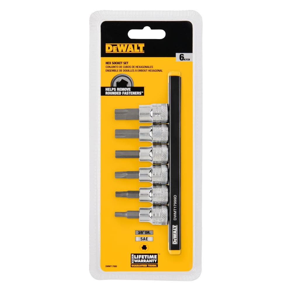 DEWALT SAE HEX Socket Set 3/8″ DRIVE 6pc - Ascmtools