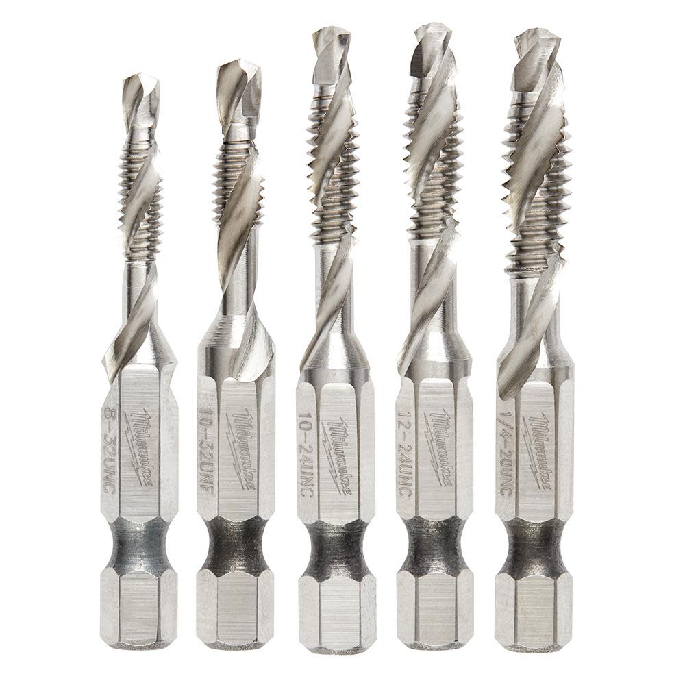 Milwaukee SHOCKWAVE 5 Pc. SAE Impact Drill Tap Set - Ascmtools