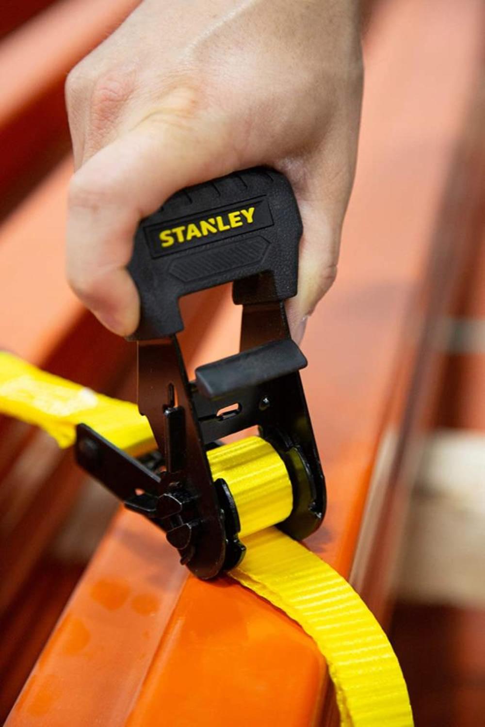 Stanley S1006 Ratchet Tie Down Straps 1″ x 14′ Medium Cargo Hauling 3000 lbs Break Strength 4pk - Ascmtools