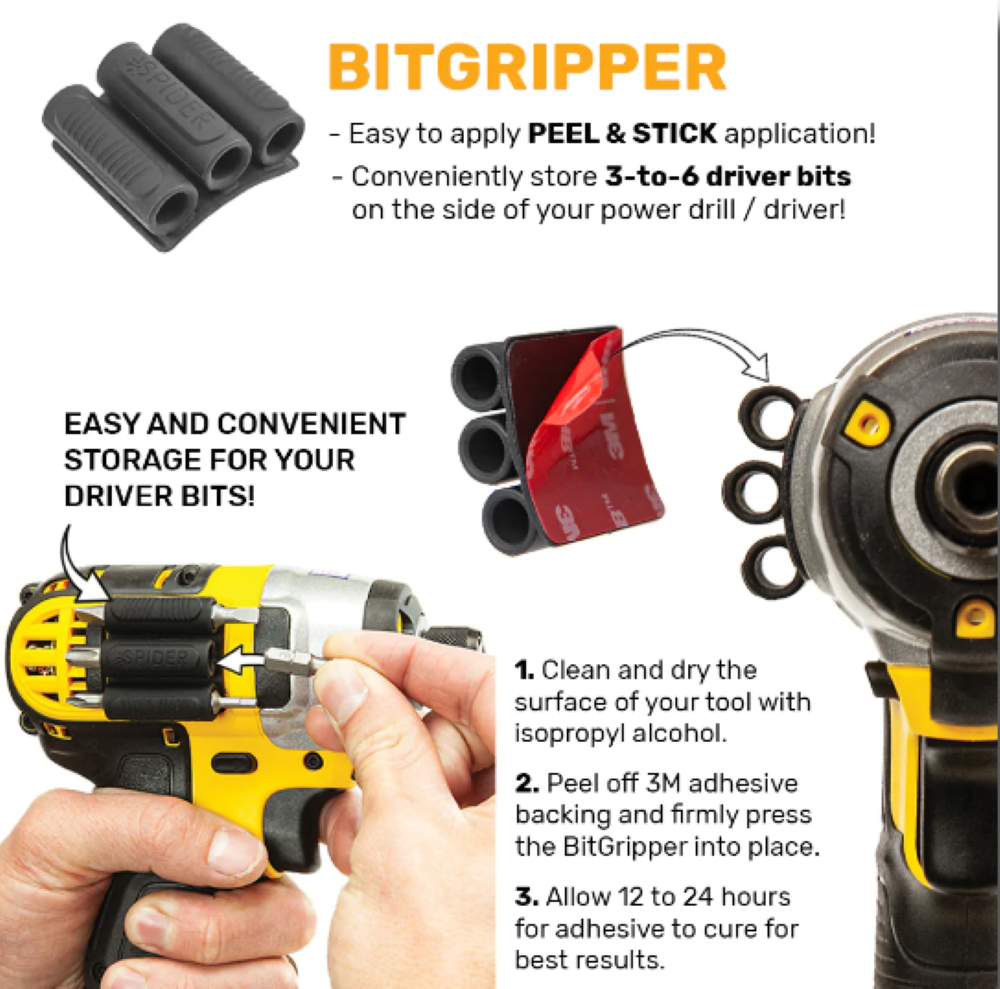 Spider Tool Holster Bit Gripper v2 4pk - Ascmtools