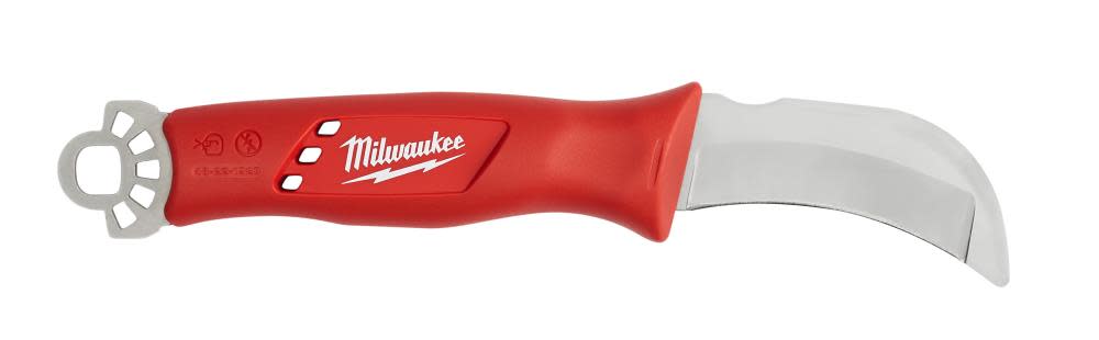 Milwaukee Linemans Blunt Tip Hawkbill Knife with STICKWORK 3-in-1 Ring - Ascmtools