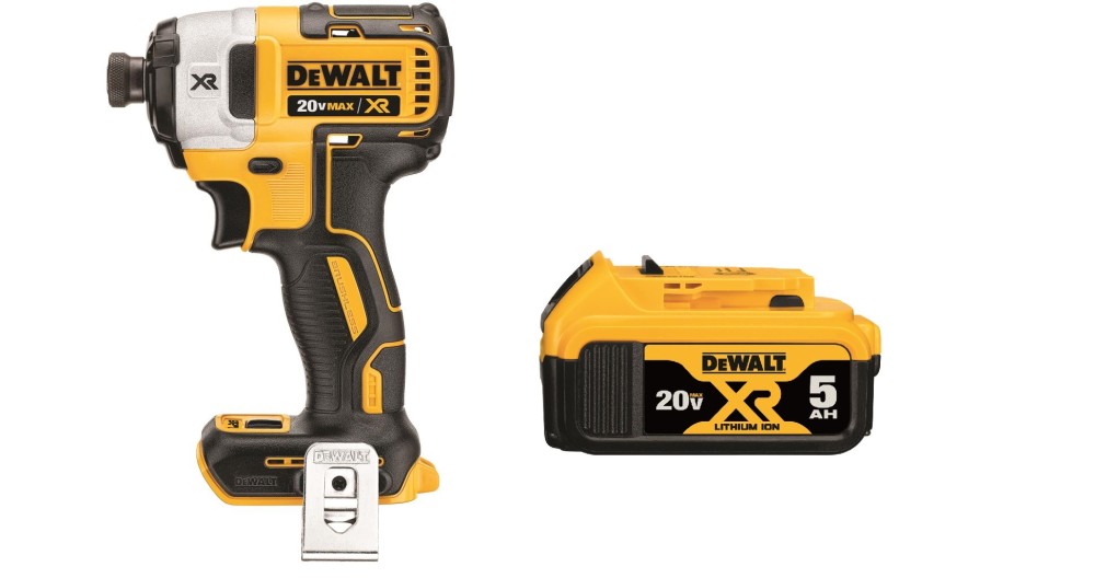 DEWALT 20V MAX XR 1/4″ Impact Driver with 20V XR 5Ah Battery Bundle - Ascmtools