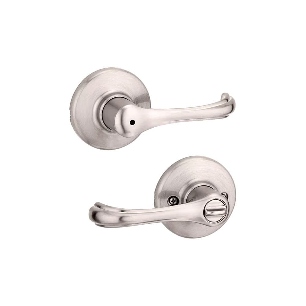 Kwikset Satin Nickel Bed/Bath Dorian Privacy Door Lever - Ascmtools
