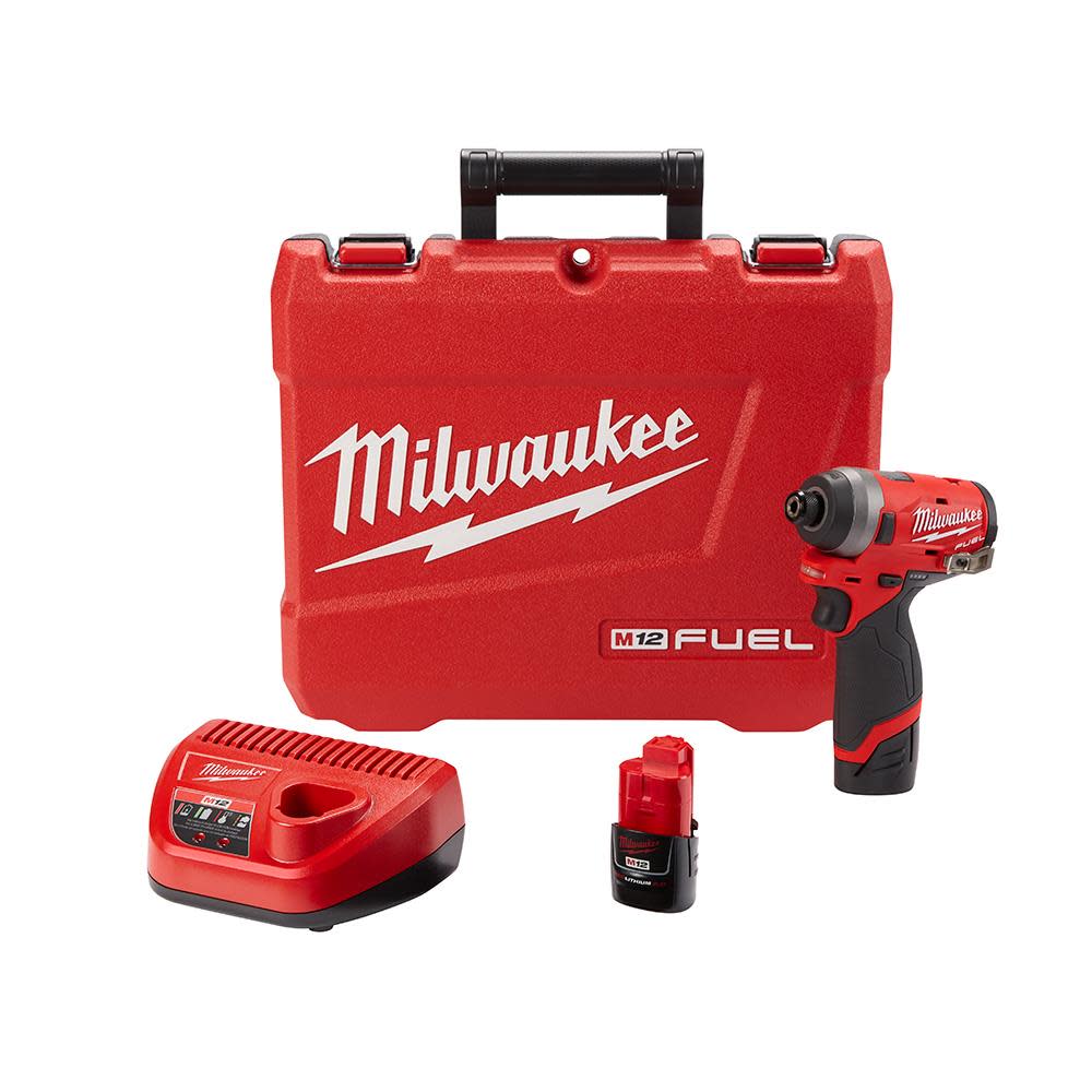 Milwaukee M12 FUEL 1/4 in. Hex Impact Driver Kit - Ascmtools