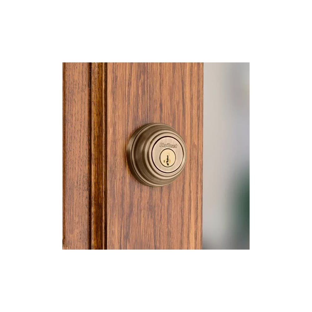 Kwikset Antique Brass Keyed One Side Single Cylinder Deadbolt - Ascmtools