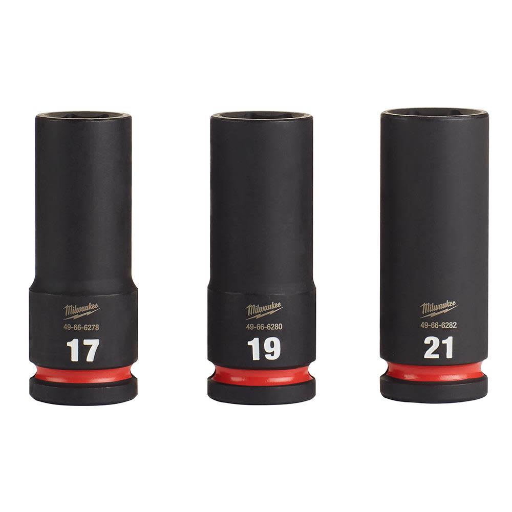 Milwaukee Impact Socket 1/2″ Drive Metric 6 Point 3pc - Ascmtools