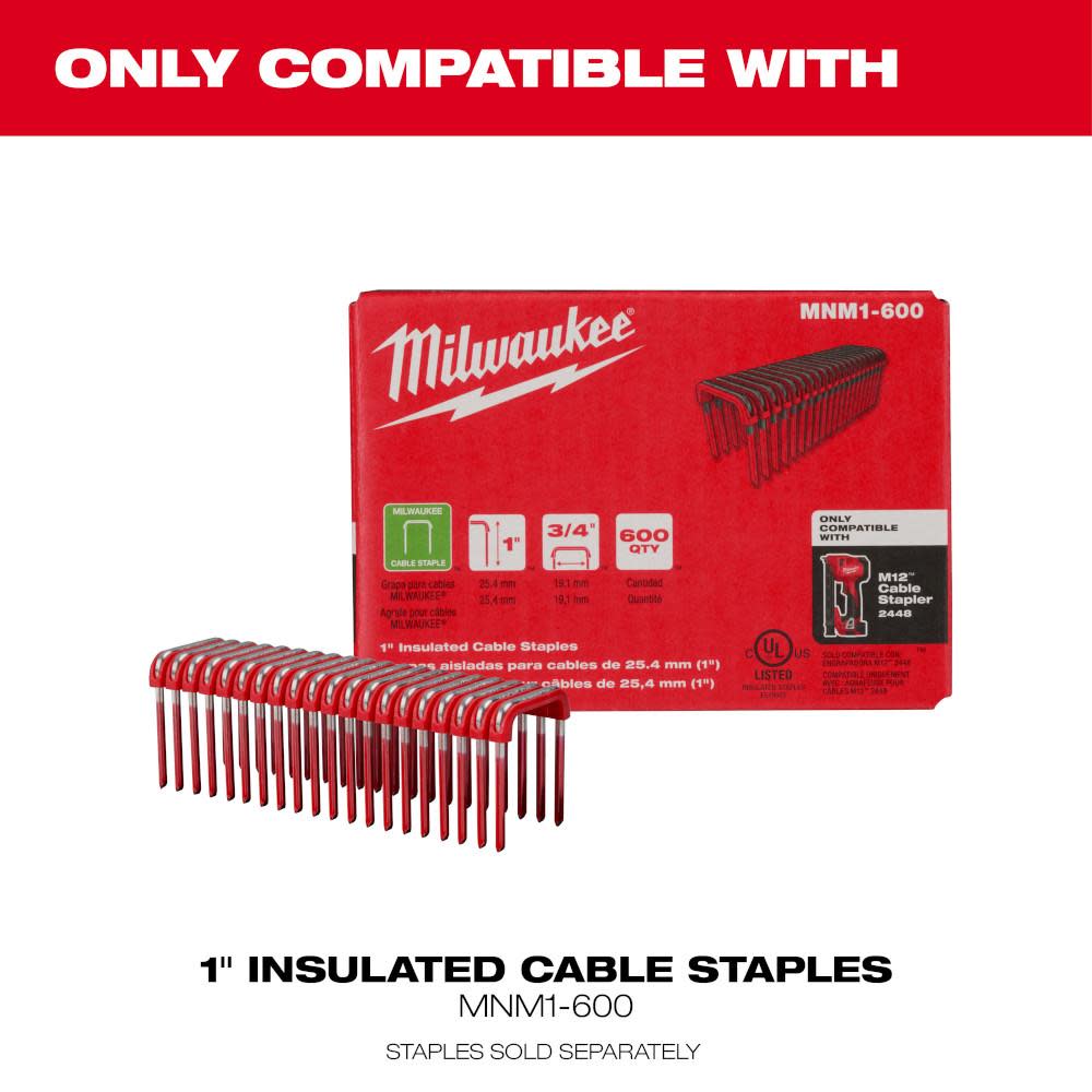 Milwaukee M12 Cable Stapler Kit - Ascmtools
