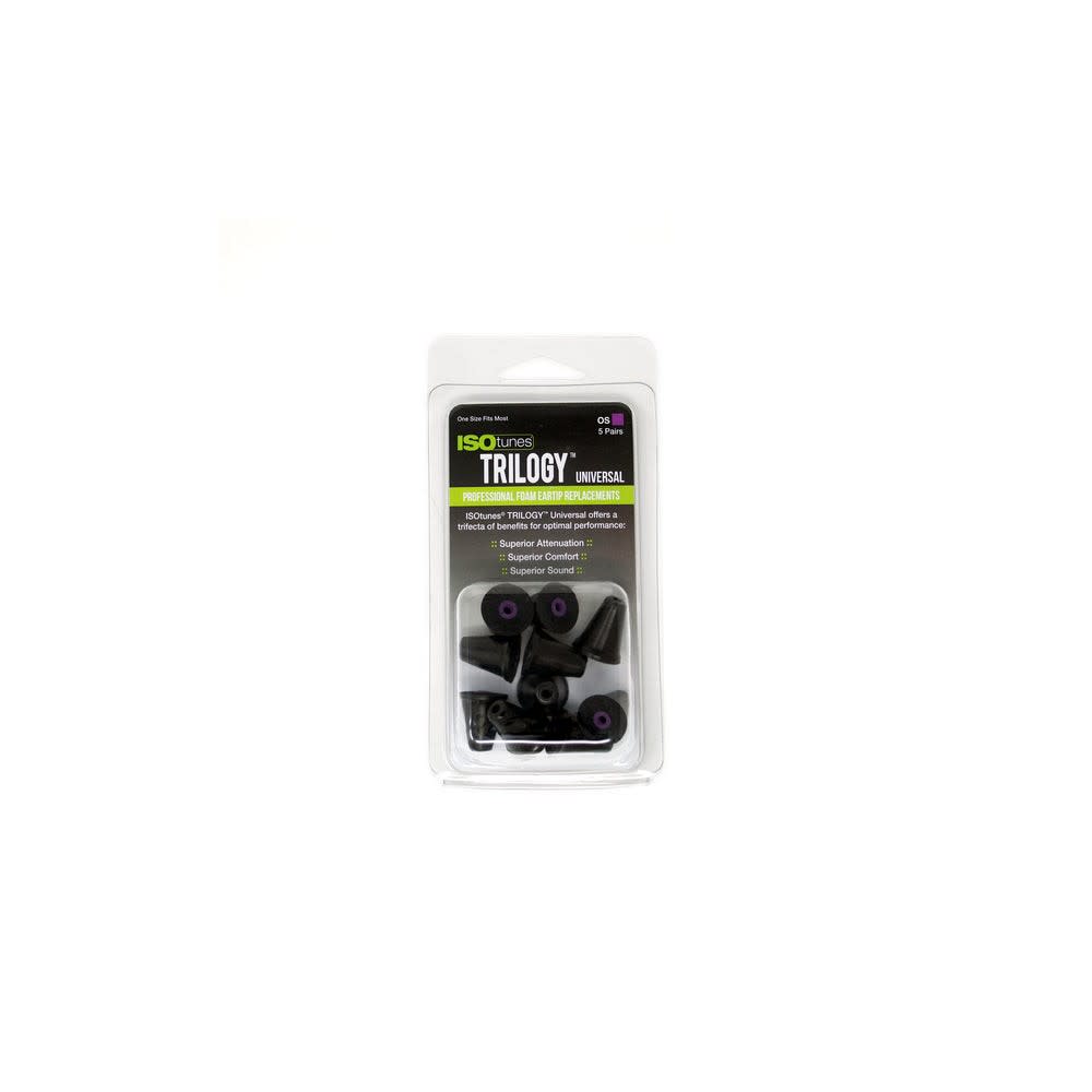 ISOtunes Purple Core Trilogy Foam Ear Tips Universal 5 Pairs - Ascmtools