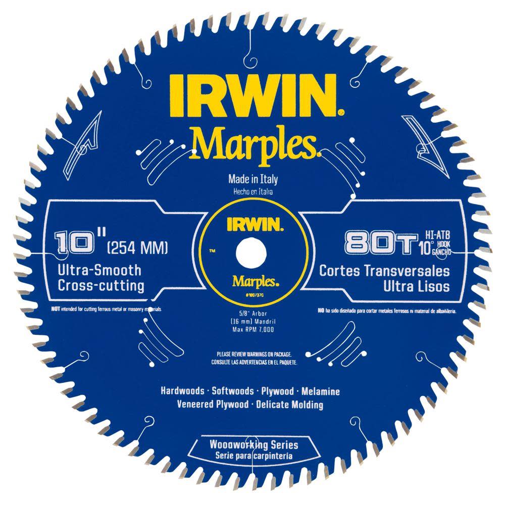 Irwin Marples 10In 80T Handi ATB Saw Blade - Ascmtools