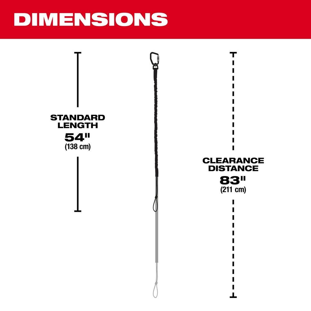 Milwaukee 15 Lbs. 54 in. Extended Reach Locking Tool Lanyard - Ascmtools