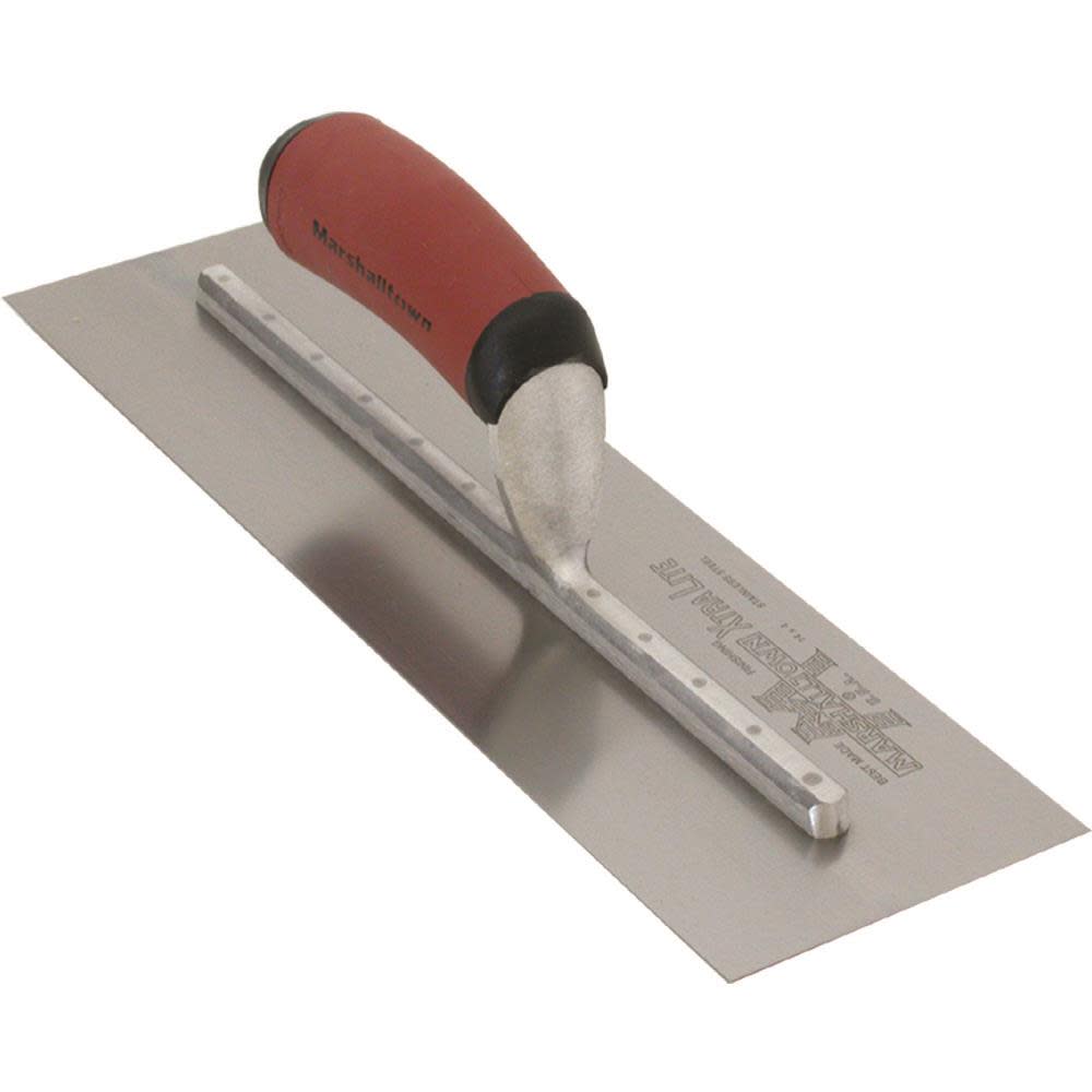 Marshalltown 14 In. x 4 In. Finishing Trowel Curved DuraSoft Handle - Ascmtools