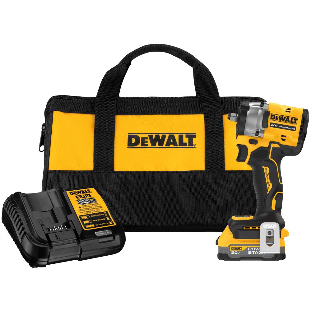 DEWALT 20V MAX 3/8″ Compact Impact Wrench & POWERSTACK Compact Battery - Ascmtools