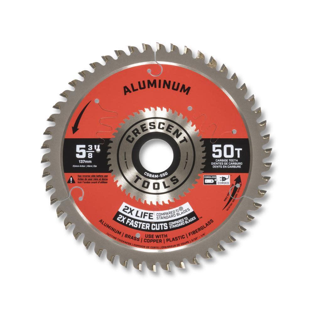 Crescent Circular Saw Blade 5 3/8″ x 50 Tooth Medium Aluminum - Ascmtools