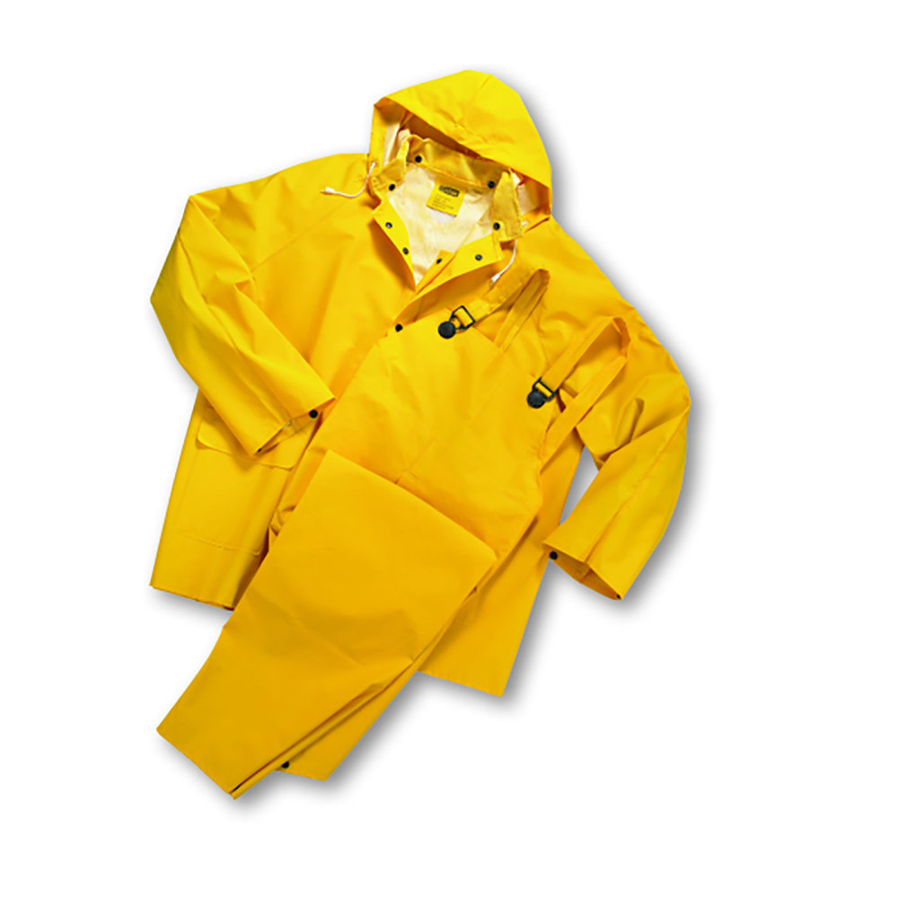 Protective Industrial Products Rainsuit West Chester Yellow PVC/Polyester Large 3pc - Ascmtools