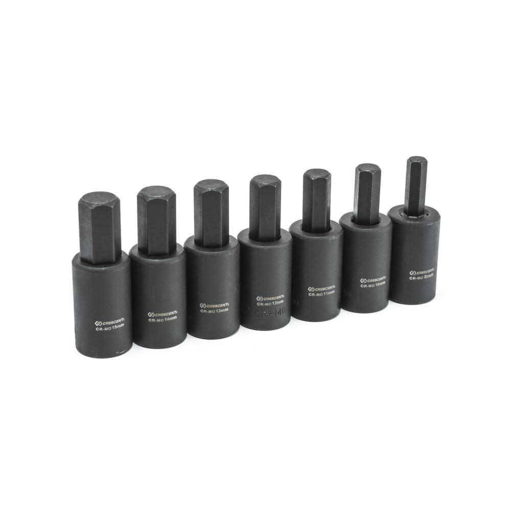 Crescent 7 pc. 1/2″ Drive Hex Bit Impact Metric Socket Set - Ascmtools