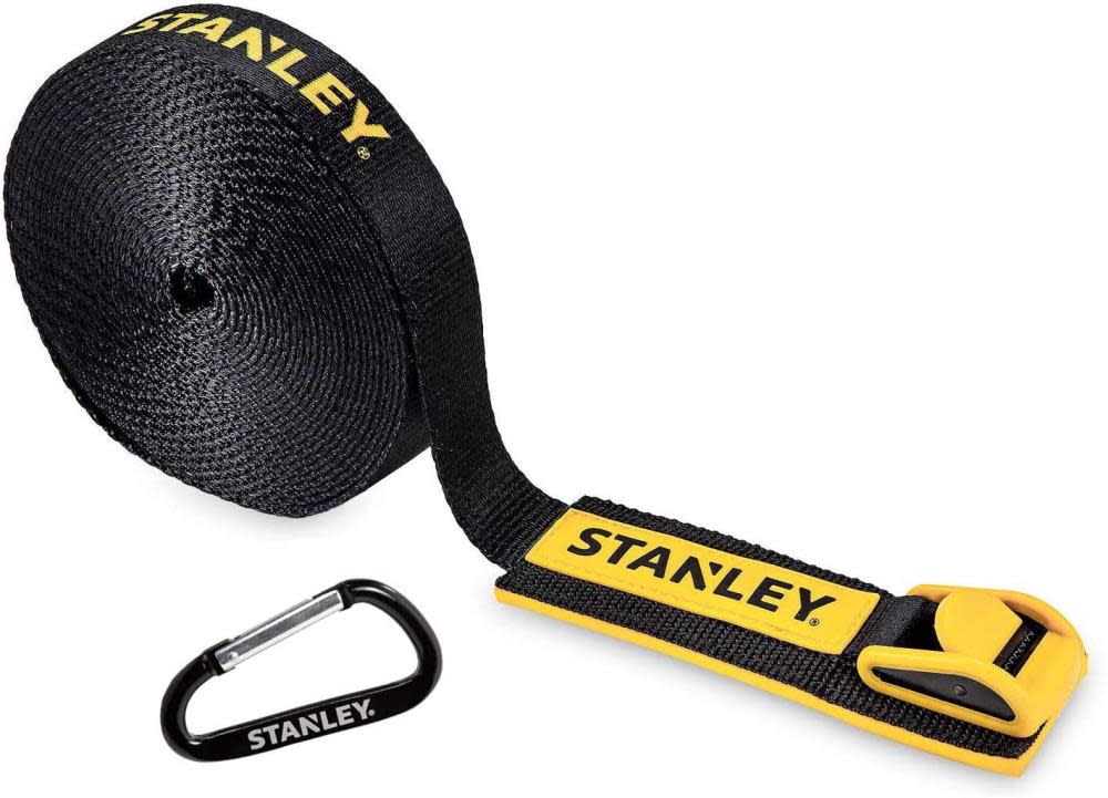 Stanley Tie Down Lashing Strap with Hooks 1″ x 19.6′ Heavy Duty - Ascmtools