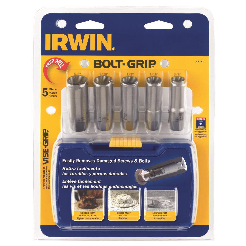 Irwin 5 Pc. Bolt-Grip Deep Well Set - Ascmtools