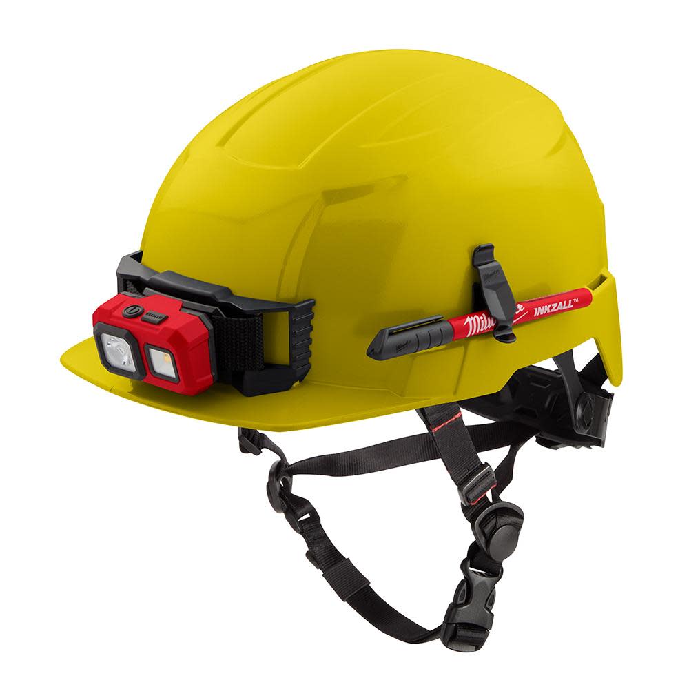 Milwaukee Yellow Front Brim Helmet with BOLT Class E - Ascmtools