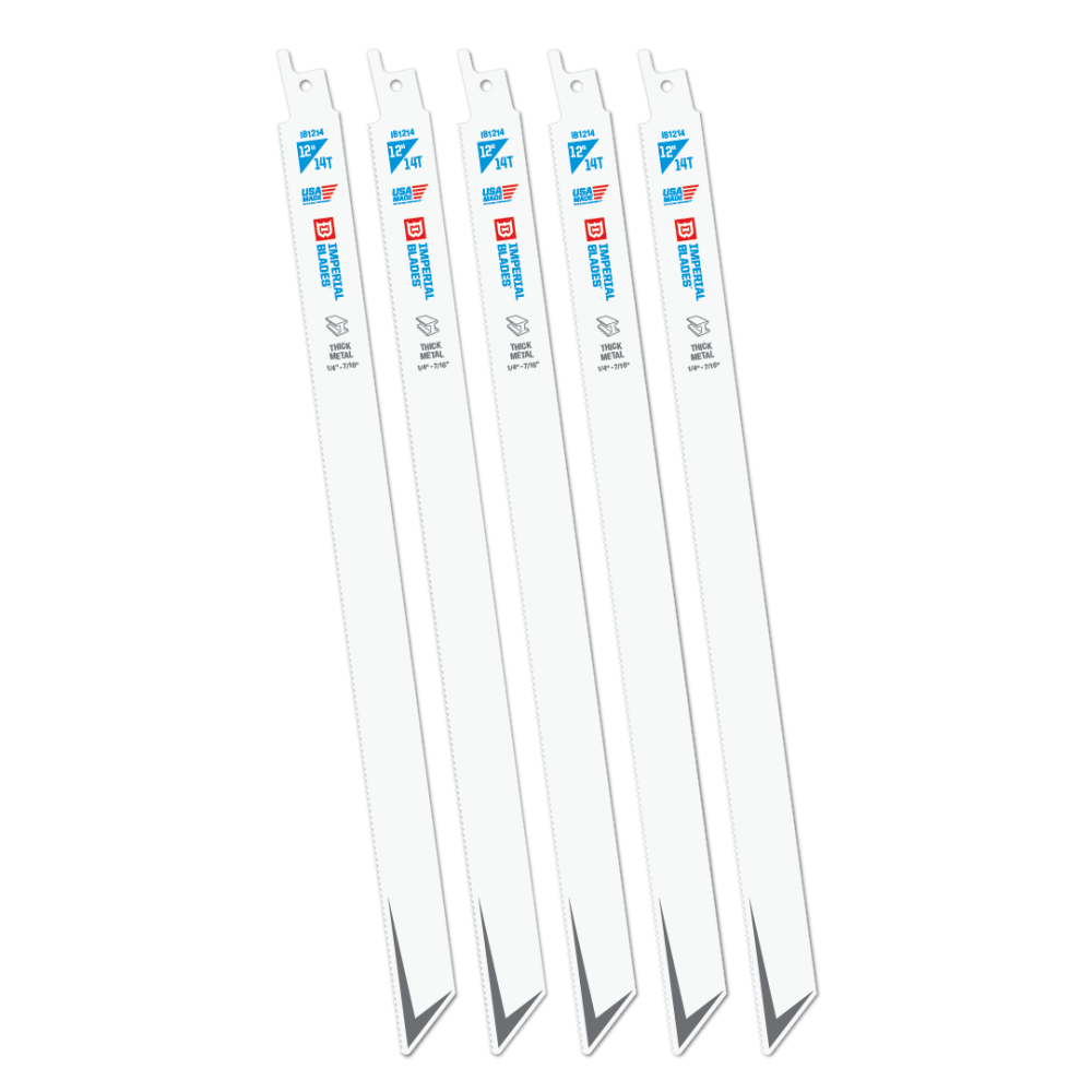 Imperial Blades Standard 12″ 14 TPI Thick Metal Reciprocating Blade 5PC - Ascmtools
