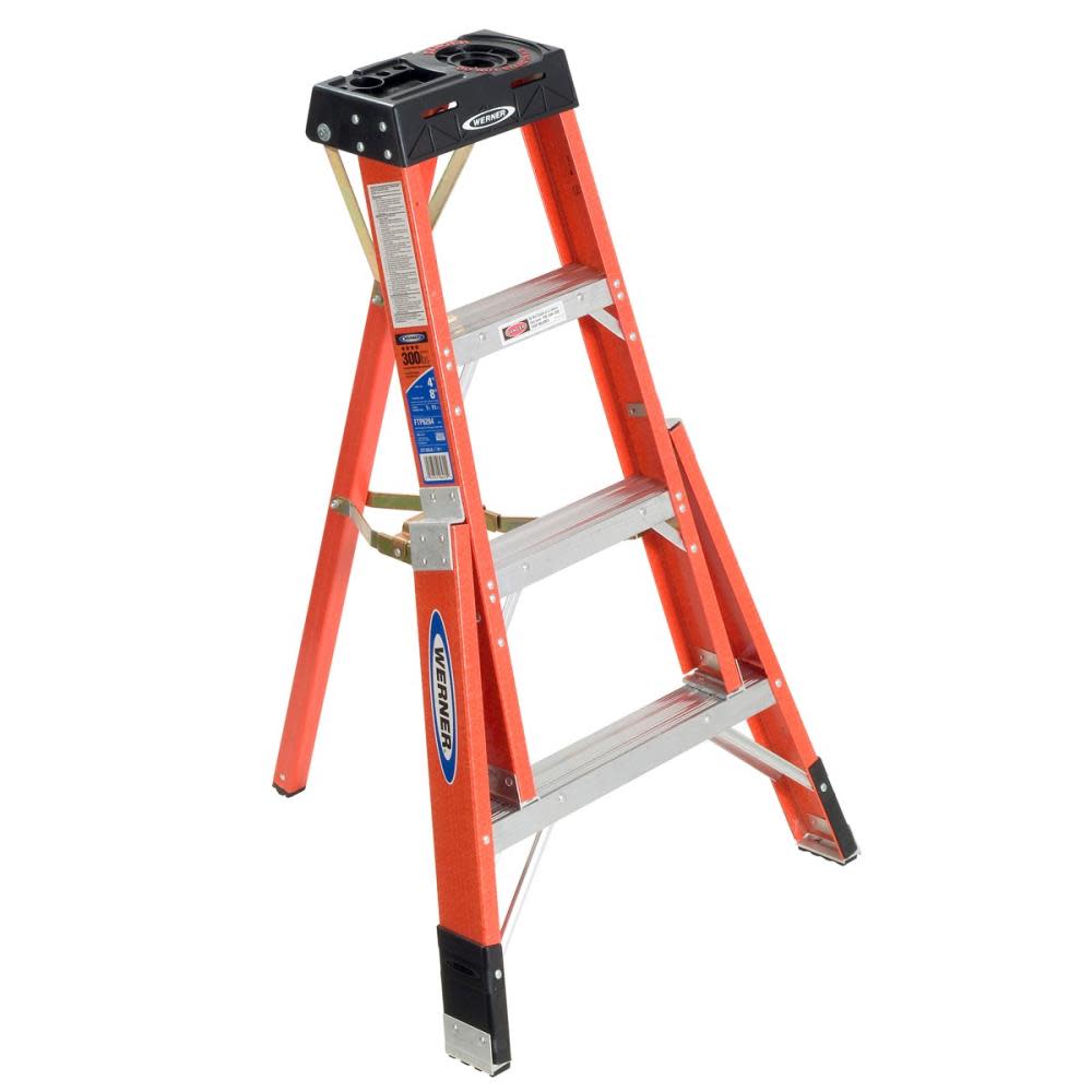 Werner 4-ft Fiberglass 300-lb Type IA Tripod Ladder - Ascmtools
