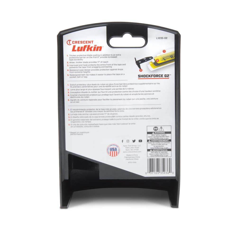 Crescent Shockforce Nite Eye G2 Tape Measure 1 1/4″ x 35′ - Ascmtools