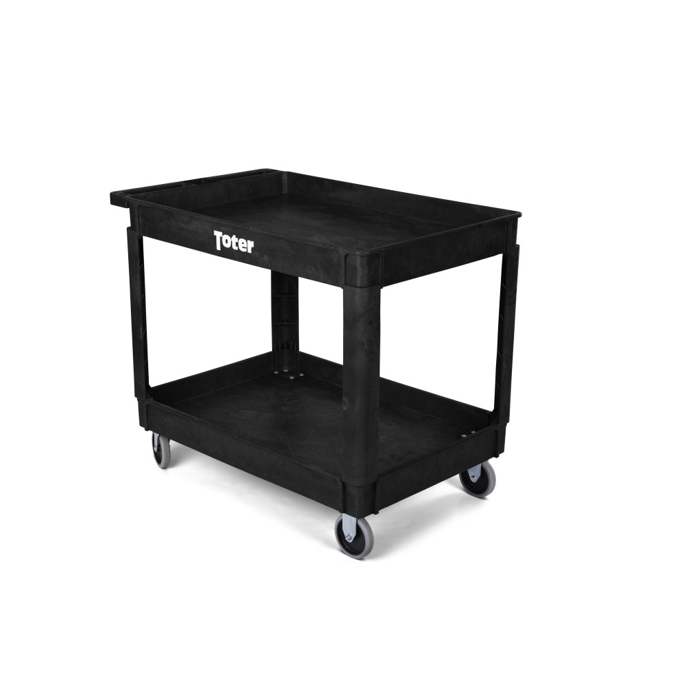 Toter Material Handling Utility Cart with Lipped Top and Straight Handle - Ascmtools