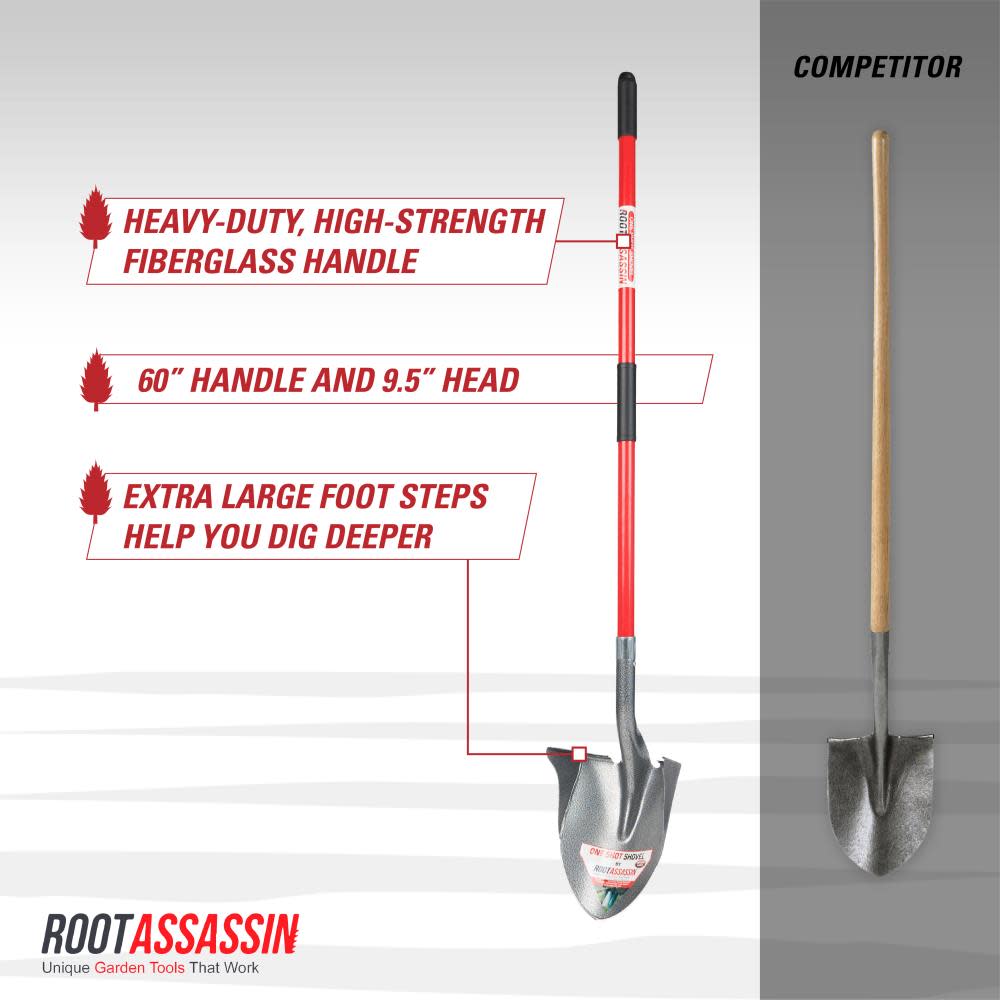 Root Assassin One Shot 60 in Long Handle Shovel - Ascmtools