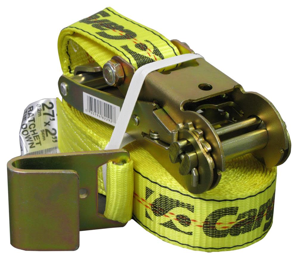 Allied International Cargoloc 2In x 27Ft Ratchet Tie Down with Flat Hooks - Ascmtools