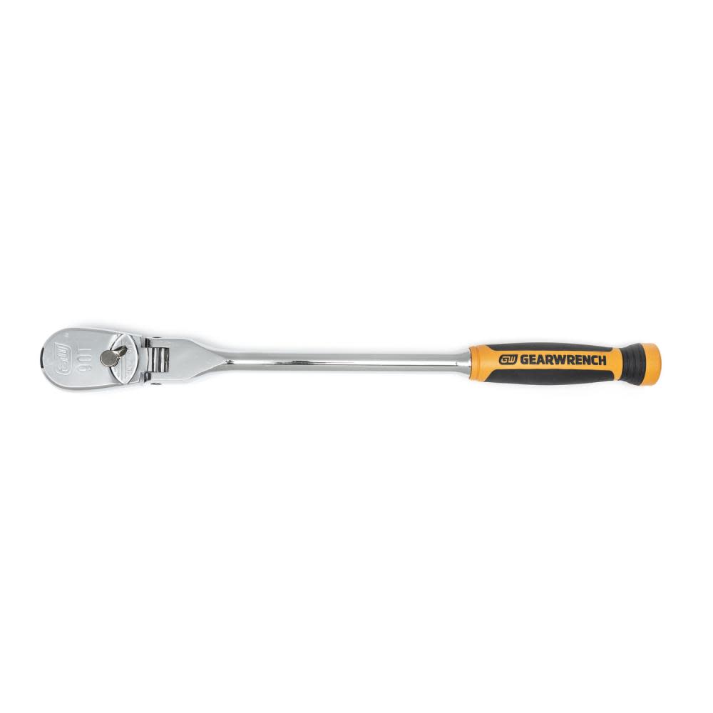 GEARWRENCH 1/2″ Drive 90 Tooth Dual Material Flex Head Teardrop Ratchet – 17″ - Ascmtools