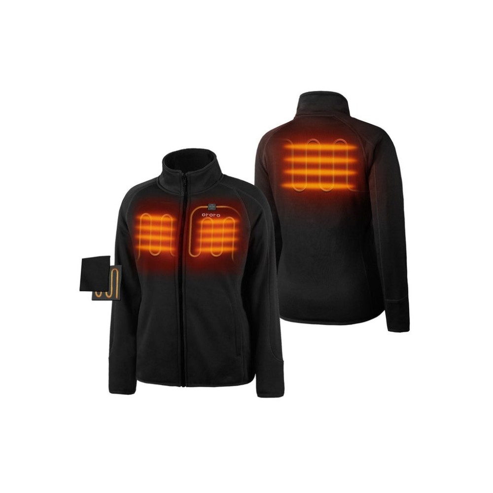 ORORO Womens Black Heated Fleece Jacket Kit 2X - Ascmtools