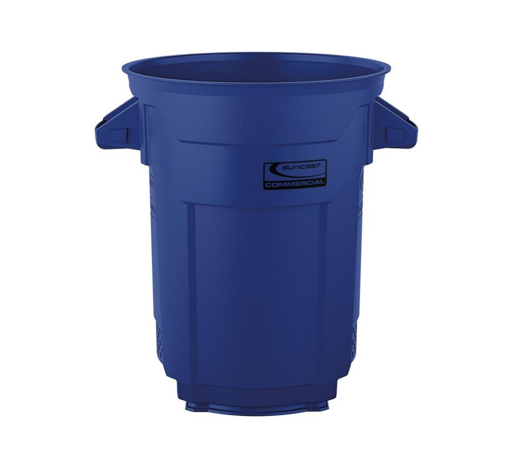 Suncast Plastic Utility Trash Can – 20 Gallon Blue - Ascmtools