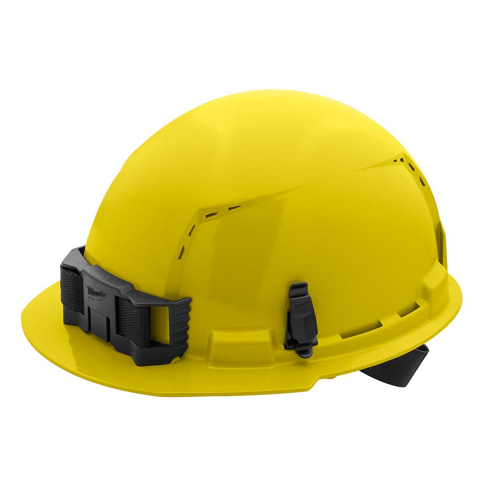 Milwaukee Yellow Front Brim Vented Hard Hat with 4pt Ratcheting Suspension Type 1 Class C - Ascmtools