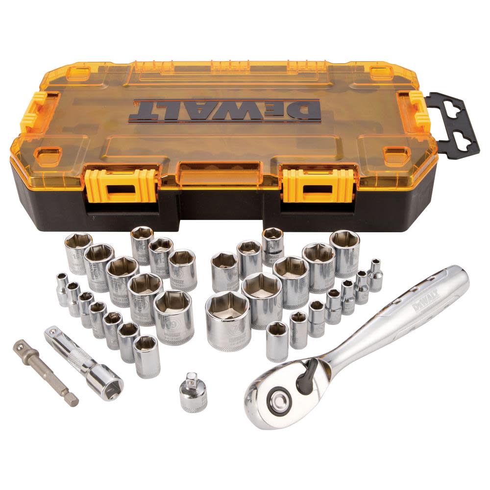 DEWALT 34 piece 1/4 In. & 3/8 In. Drive Socket Set - Ascmtools